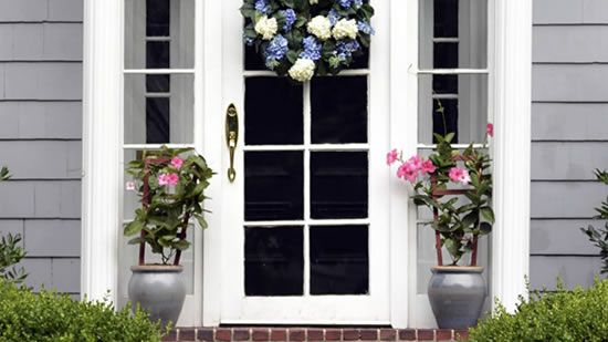 Storm door with windows